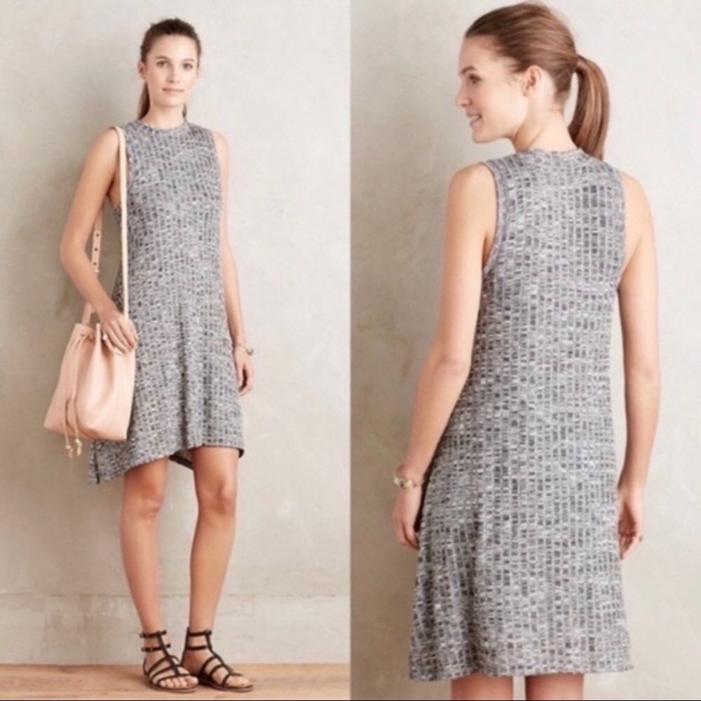 Anthropologie Maeve Gray Sleeveless Dress Size Medium